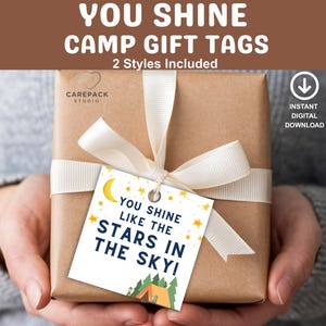You Shine Like the Stars Camp Gift Tag, Camp Staff Appreciation, Camp Counselor Thank You, Day Camp Overnight Camper Present, Cabin Leaders