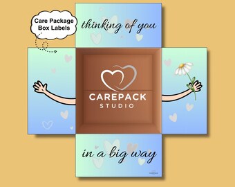 Encouragement Printable Care Package Box Flap Instant Download, College Care Pack, Military Deployment Support Label Missionary