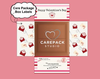 From Us Valentine Day Care Package Printable Box Flap Labels College Student Care Package Love You Label Deployment Care Package Missionary