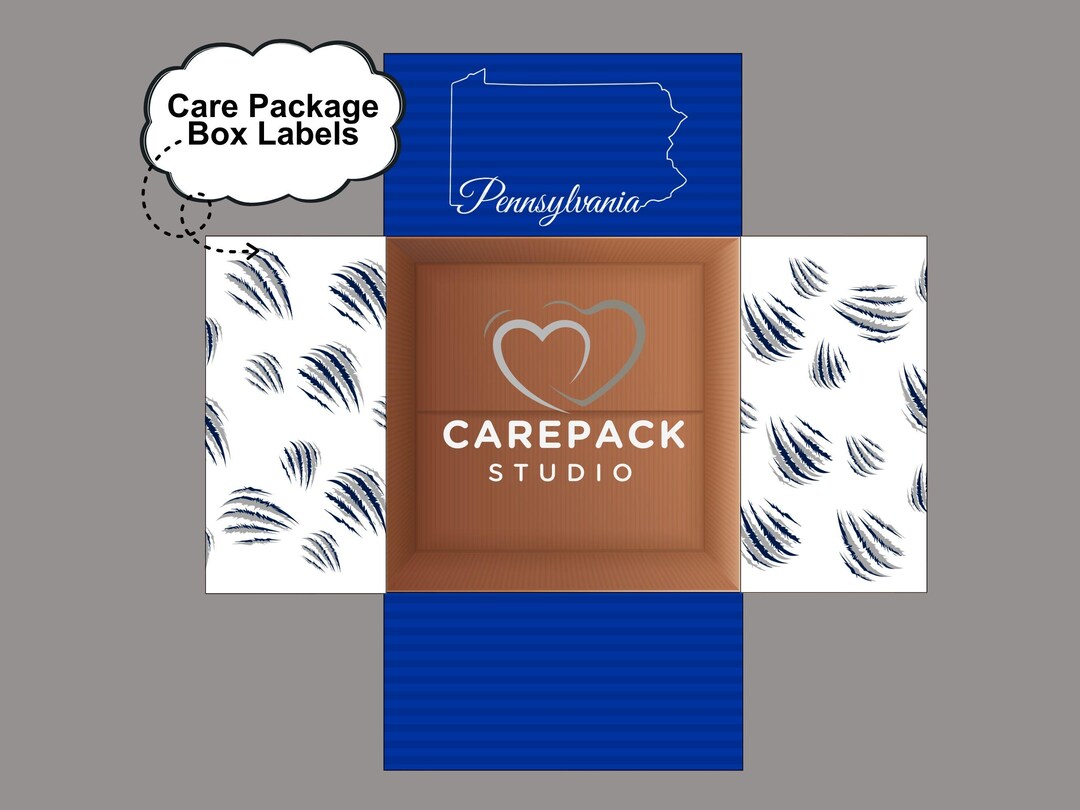 Pennsylvania Care Package Label Instant Printable Box Flaps University ...