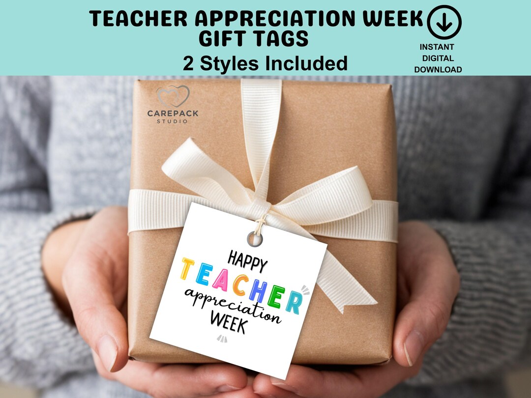 Happy Teacher Appreciation Week Gift Tag, End of Year Thank You Teacher ...