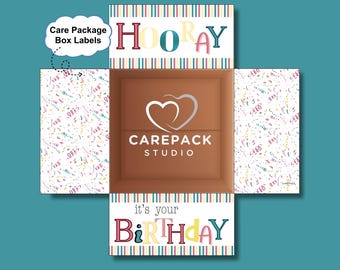 Geburtstagspaket Label druckbare Geburtstag Box Klappe Dekoration Sofort Download alles Gute zum Geburtstag Geschenkidee für Studenten Freund