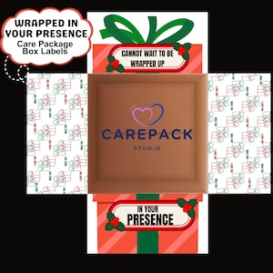 Love Christmas Package Labels, Printable Decoration for Box Flaps, Wrapped in Your Presence Christmas Box Deployed Military Husband Spouse