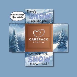 We Miss You Snow Much Printable Care Package Labels Winter Care Box Flap Labels Instant Download Box Decoration Deployment Care Box College