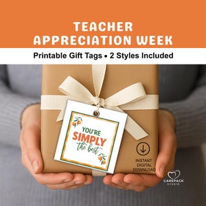 Etichetta regalo stampabile "Simply the Best", etichetta di ringraziamento, etichetta regalo per succo d'arancia, regalo per insegnanti, genitori e insegnanti, sacchetti regalo per dipendenti