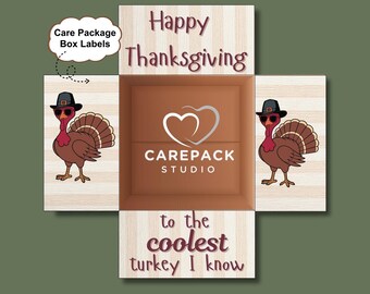 Najfajniejsze etykiety na paczki z indykiem, Święto Dziękczynienia, natychmiastowe pobieranie, drukowana dekoracja na klapkę pudełka, jesienny zestaw pudełek na prezenty dla studentów pierwszego roku