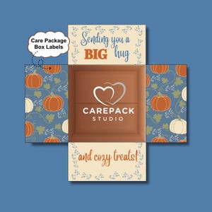 Große Umarmung Herbst druckbare Pflege Paket Label Box Flap Dekor Herbst Pflege Paket College Herbst Pflege Paket Einsatz Pflege Box Etikett