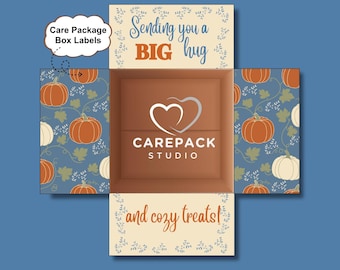 Big Hug Fall Printable Care Package Label Box Flap Decor Autumn Care Package College Fall Pumpkin Care Package Deployment Care Box Label