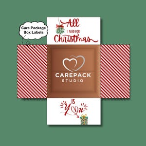 Care Package Box Labels Printable Box Flap All I Need For Christmas is You Romantic Decoration for Box Flaps Deployment for Him Care Label