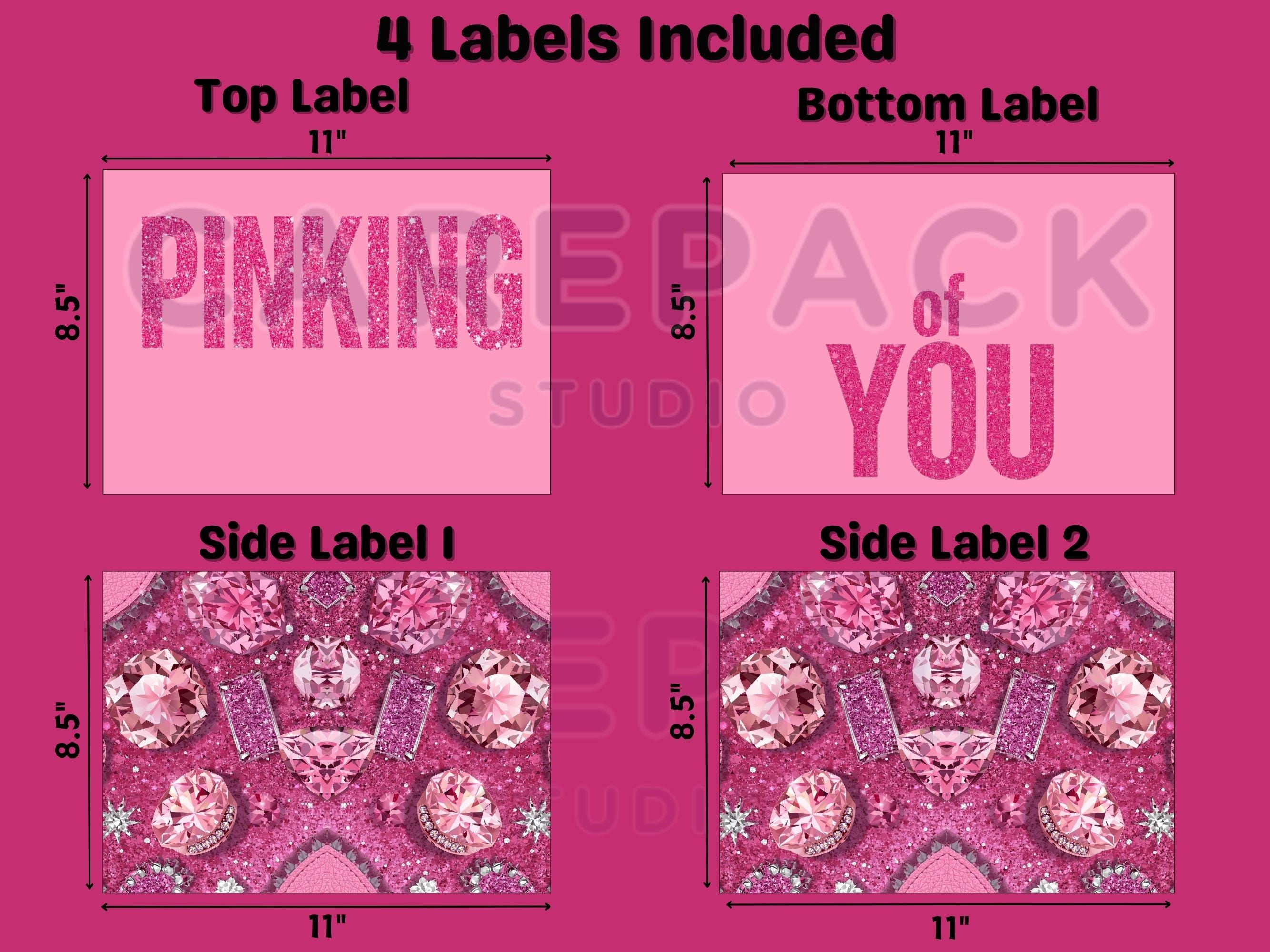 Pink Care Package Printable Labels, Pinking of You Theme, Encouragement ...