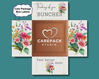 Care Package Label Thinking of You Box Flap Feel Better Soon Injury Gift Tag Recuperate Label Return to Health Box Download Printable Label