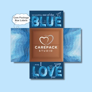 Something Out of the BLUE I Love You Care Package Box Labels, Instant Download Printable Decoration Box Flaps, Military Deployment Boyfriend