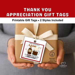 Etiqueta de regalo "Gracias por mantenernos a flote", etiqueta colgante para refresco de cerveza de raíz, semana de agradecimiento a los maestros, regalo de agradecimiento para el equipo del proyecto.