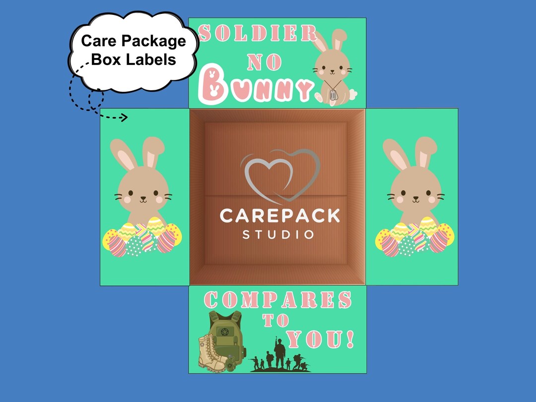 Easter Military Care Package Labels Printable Box Flap Label Soldier ...