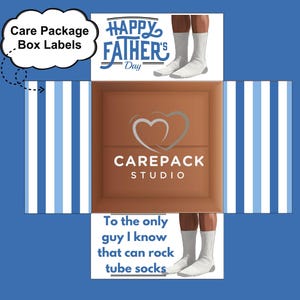 Etiqueta de embalagem de cuidados Dia dos Pais Engraçado Impressão Caixa Aba Decoração Download instantâneo Etiqueta de presente Presente de agradecimento para pai de filho, filha, esposa