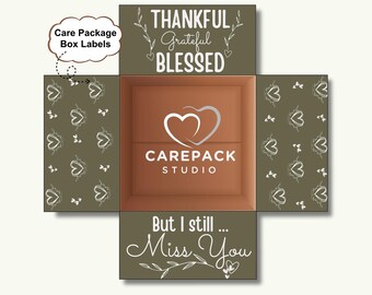 Etykieta do wydrukowania na opakowaniu z opieką, dekoracja do wydrukowania na klapie pudełka, wdzięczny, wdzięczny, błogosławiony, ale wciąż tęsknię za tobą, pudełko z motywem jesiennym