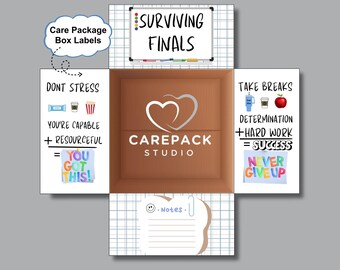 College Finals Week Care Package Label, Instant Download Printable Decoration for Box Flap, College Survival Kit Midterms Exam Fall Semester