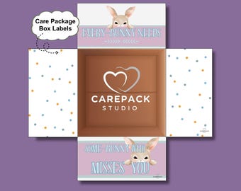 Easter Miss You Care Package Labels Printable Label Box Flaps Gift Box for Military Dad from Kids College Kid From Mom Dad Husband Spouse