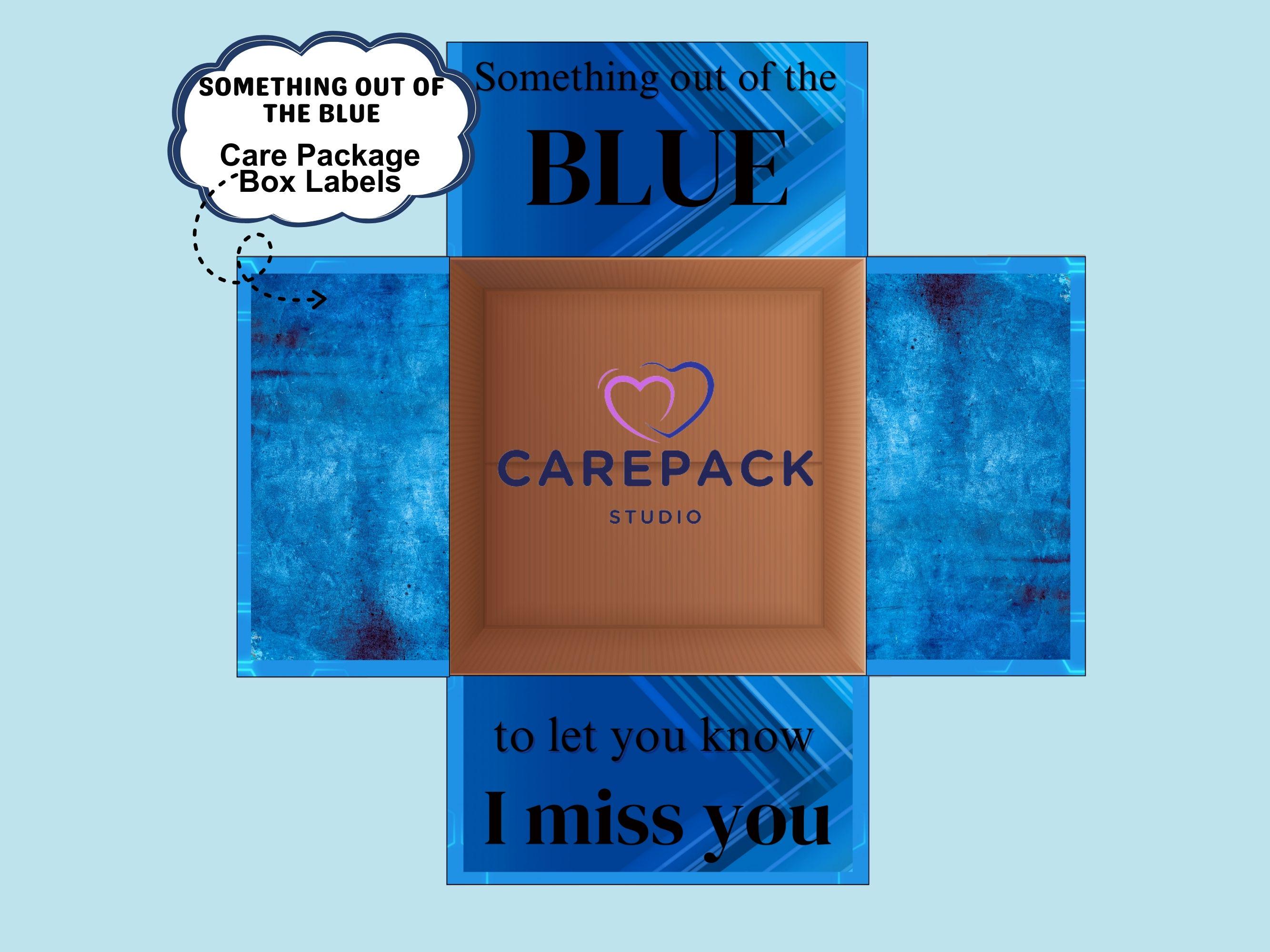 Something Out of the BLUE I Miss You Care Package Box Labels