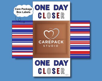 Care Package Label Deployment Countdown Printable Box Flap Deployed Care Box For Him Active Duty Soldier Label Miss You Support Care Box Tag