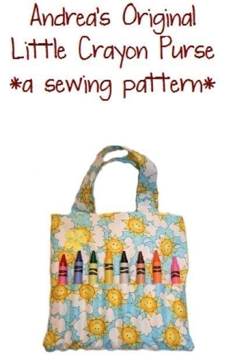 PDF Sewing Pattern Little Crayon Purse Art Tote Make your Etsy