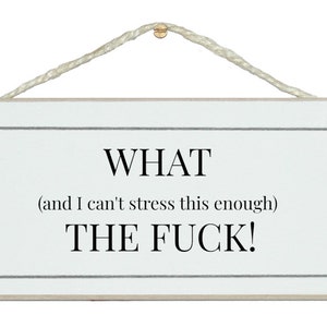 Cosa e non posso sottolinearlo abbastanza, il F ** k * avvertimento parolacce, divertente segno regalo shabby chic fatto a mano