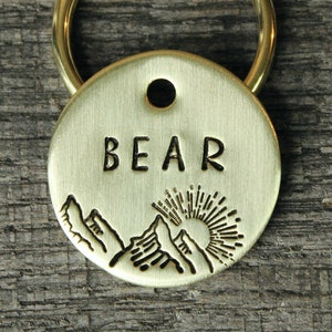 Dog tag - Pet ID tag custom made - Mountains