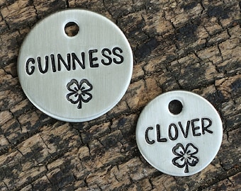 Dog tag - Personalized with your pet Identity - Shamrock - MJ Lessard