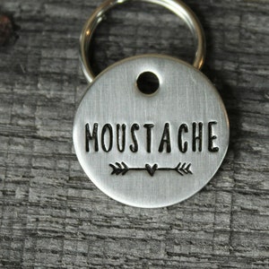 Custom Pet ID Tag: Hand Stamped Nickel Silver or Brass