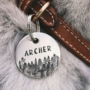 Dog tag - Personalized with your pet Identity Forest (as shown)