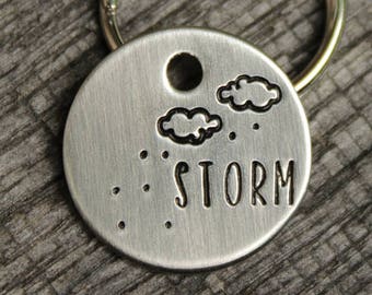 Pet tag for dogs or cats - rainy day