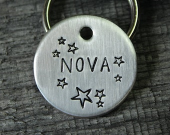 Dog ID tag - custom made for your pet - stars - MJ Lessard