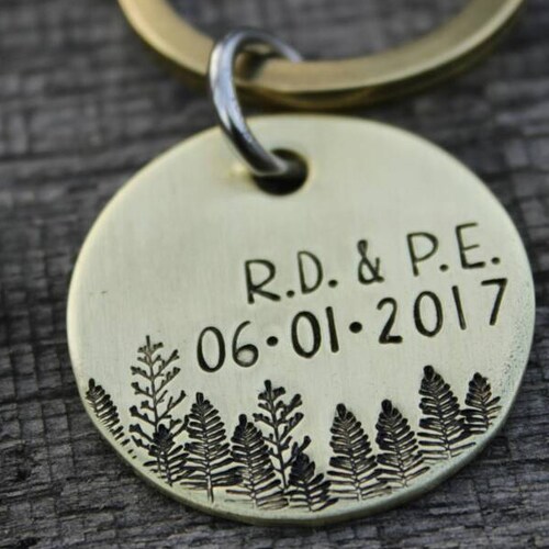 Personalized Keychain Gift for Him or Her Keepsake Brass or Etsy