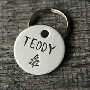 Dog tag personalized for your pet Name tag MJ Lessard Single fir tree