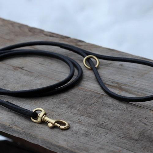 Laisse pour petit chien en cuir rond fin 5mm - Fabrication sur mesure