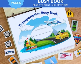 Transportation Busy Book: Toddler Learning Activities (Digital Download)
