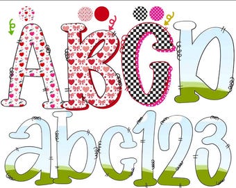 Preppy Canva Letter and Number frames, Canva alpha doodle frames , Canva Alphabet Frames, Template, Font, trendy canva frame, Spring, Winter