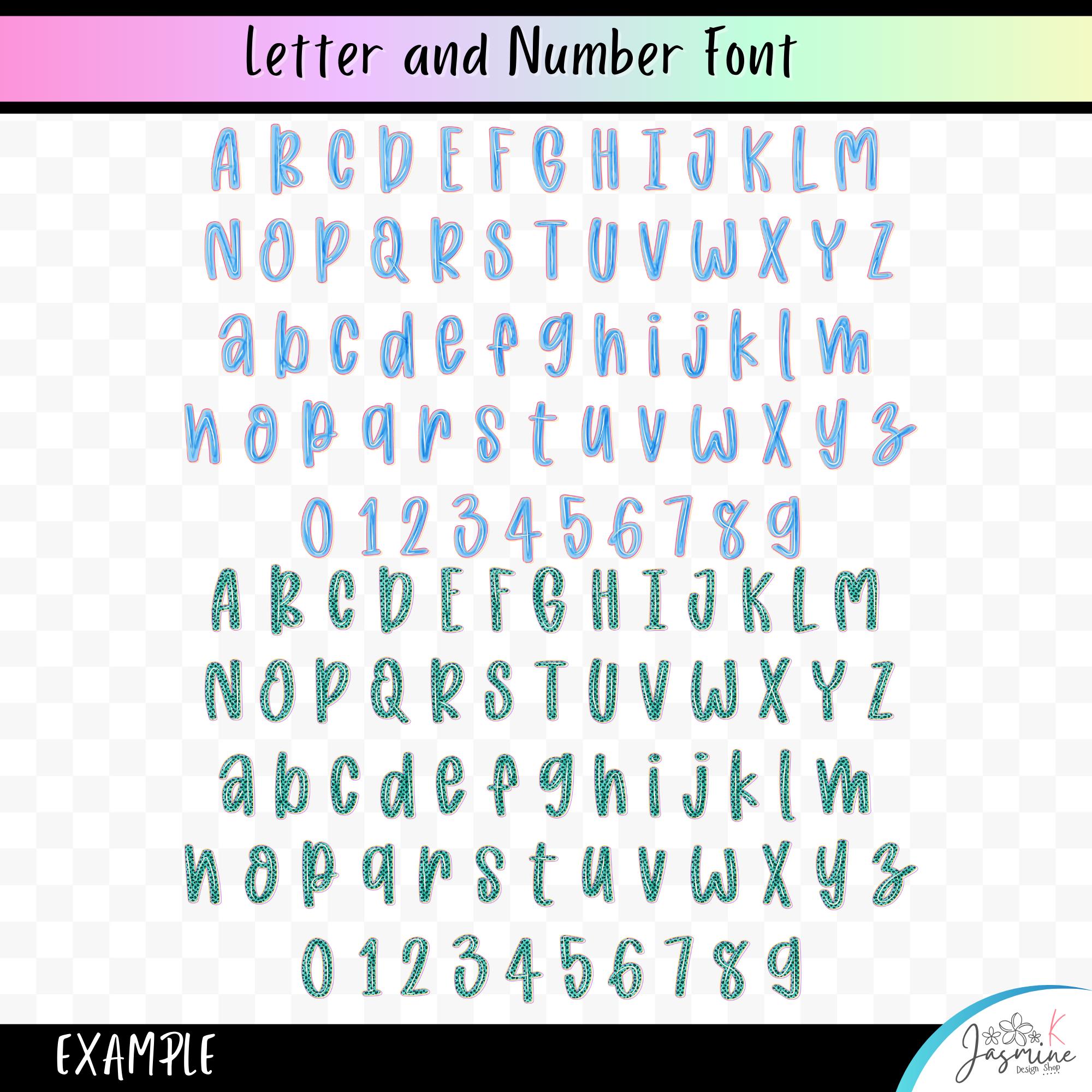 Preppy Summer Alphabet Png Clipart, Letter and Number Bundle, Beach ...