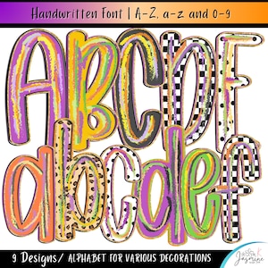 Horror Brush stroke Halloween Alphabet png clipart, Autumn Letter and Number Bundle, Preppy Doodle, Sublimation Alpha set, Fall Alpha set