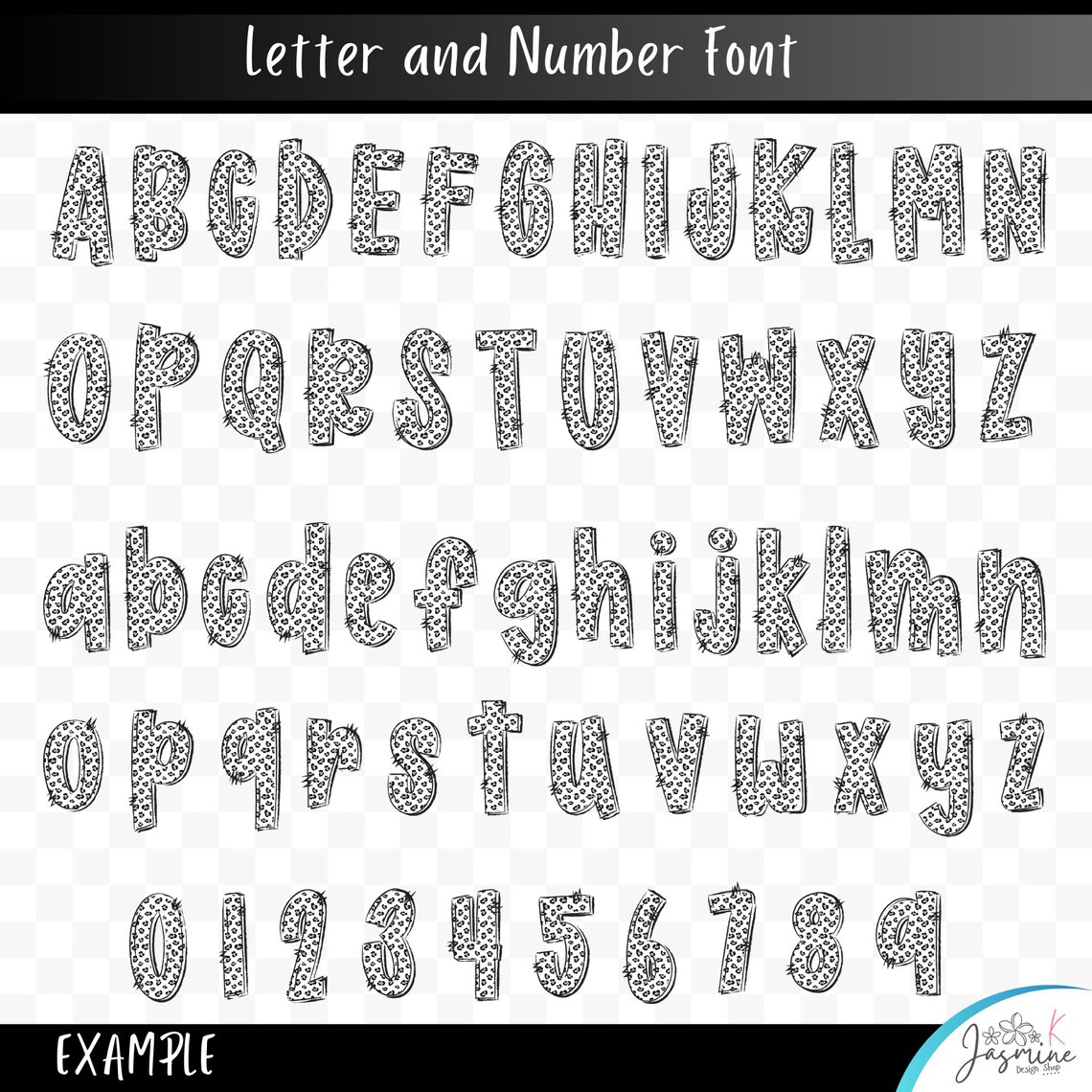 Preppy Black Doodle Letters Alphabet PNG, Preppy Checkered Alpha Set ...