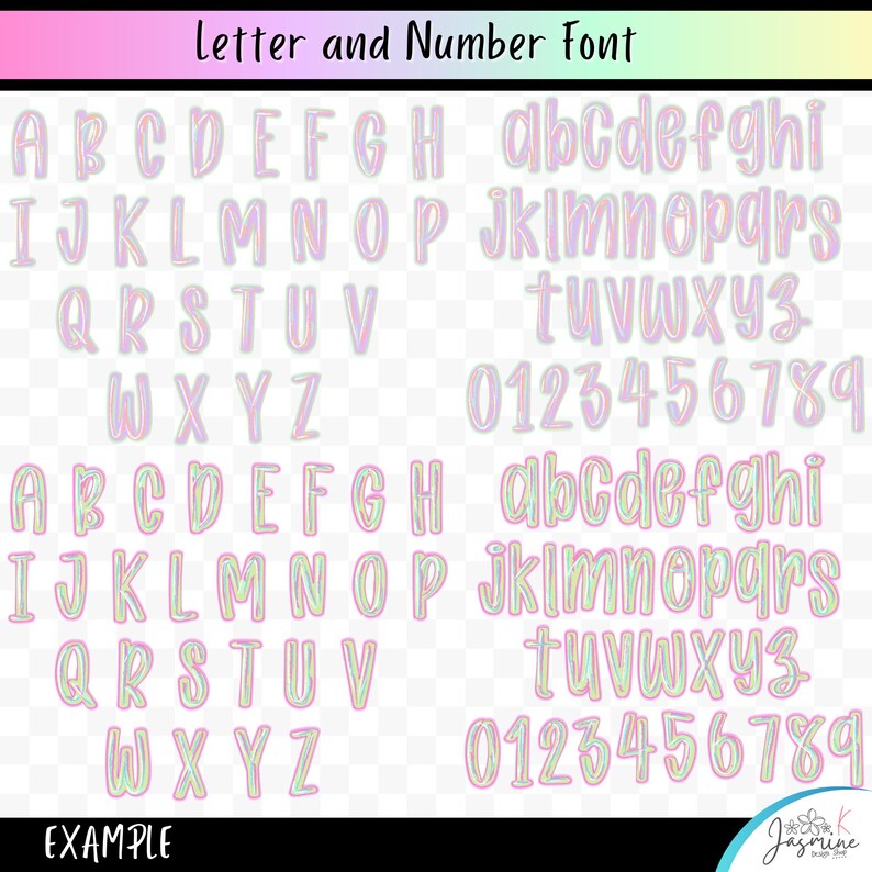 Brush Stroke Alphabet Png Clipart, Letter and Number Bundle, Preppy ...