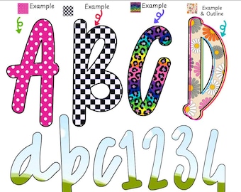 Preppy Canva fonts Alphabet, Canva alpha doodle frames , Canva Frames, Canva Template, Canva Font, trendy canva frame, Summer