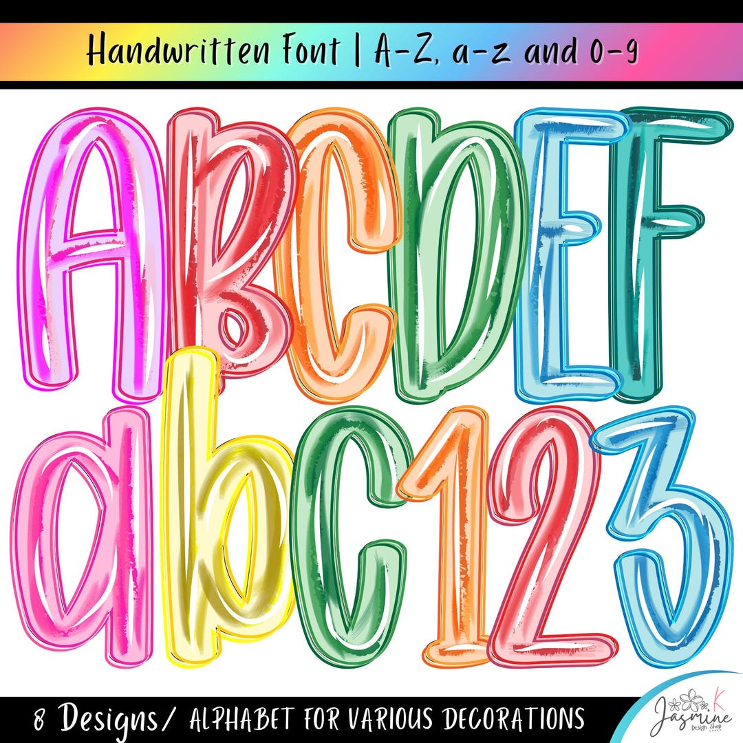 Preppy Neon Bible Verse Alphabet Png Clipart, Letter and Number Bundle ...