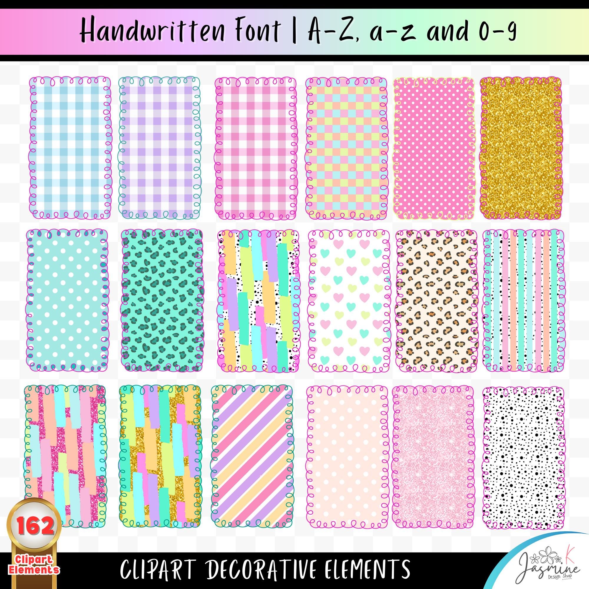Preppy Summer Alphabet Png Clipart, Letter and Number Bundle, Beach ...