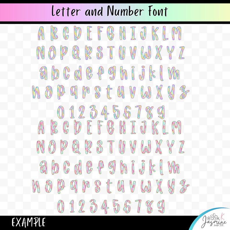 Preppy Summer Alphabet Png Clipart, Letter and Number Bundle, Beach ...