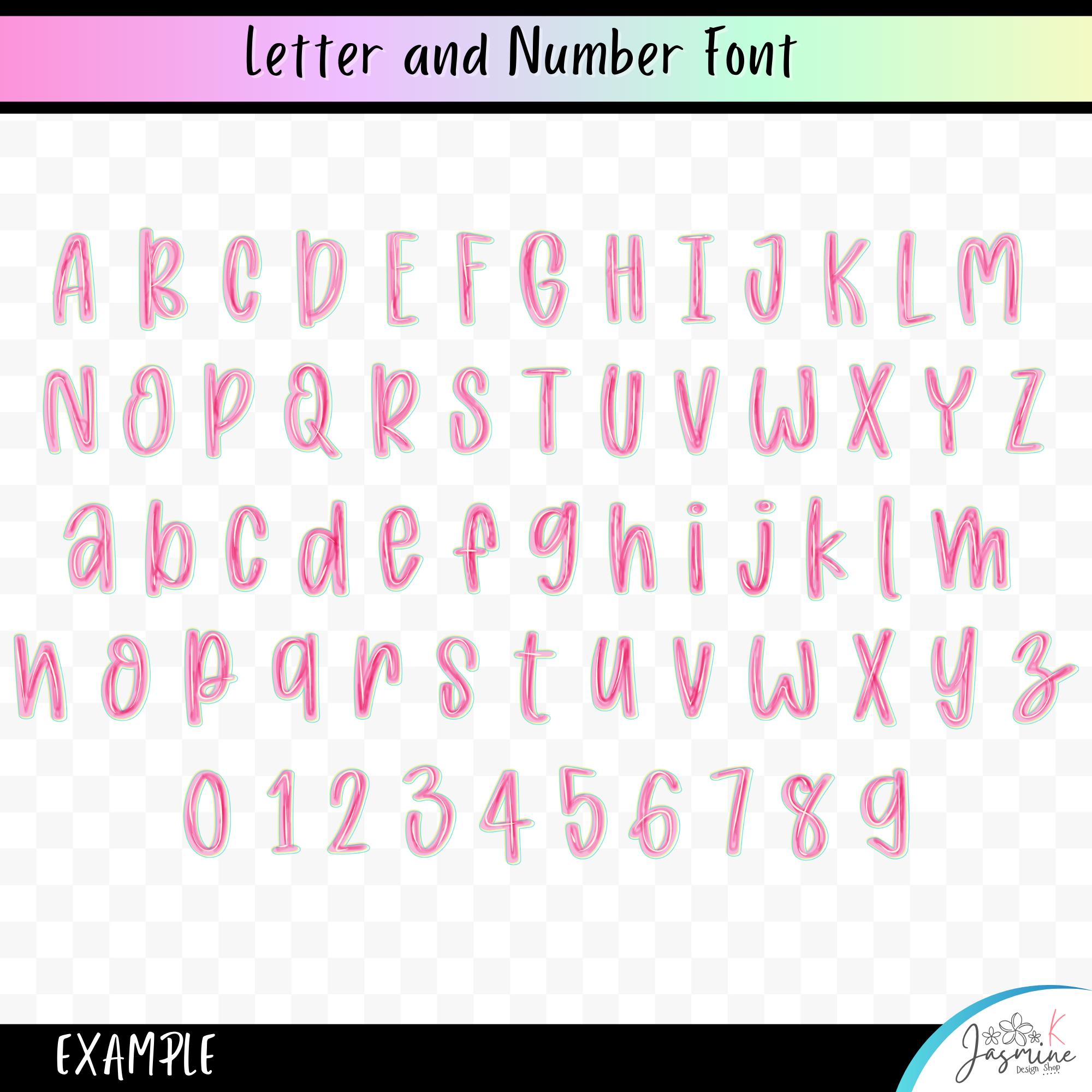 Preppy Easter Alphabet Png Clipart, Letter and Number Bundle, Bunny ...