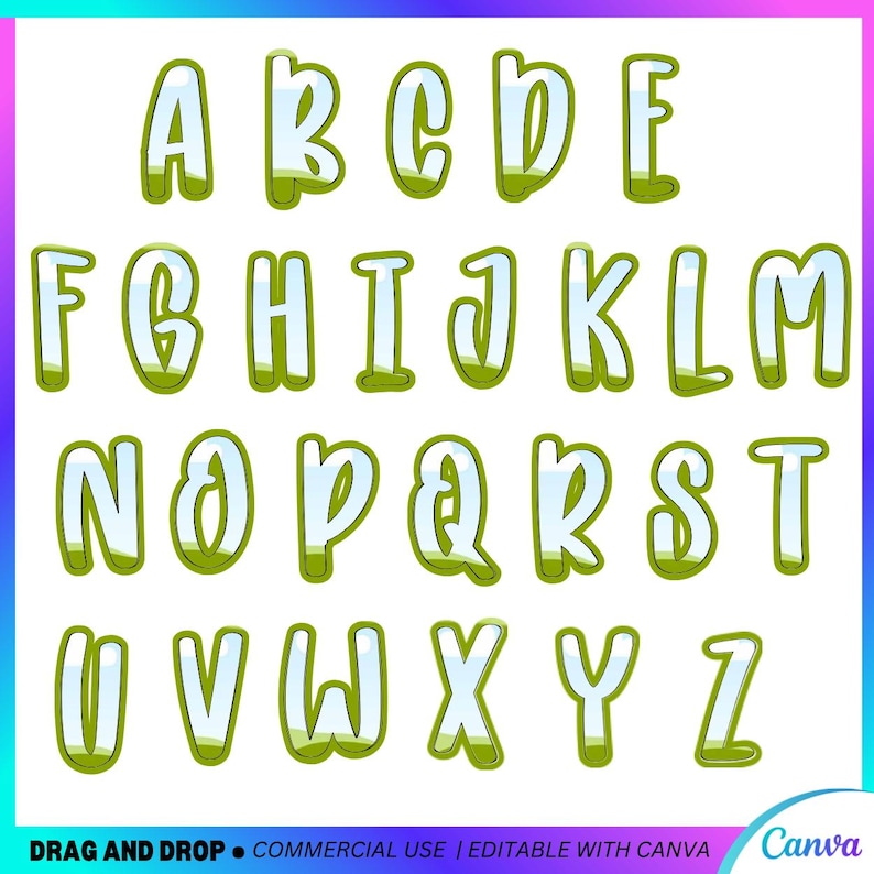 Preppy Canva Alpha Frames, Canva Alphabet Doodle Frames , Canva Frames ...