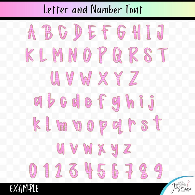 Preppy Brush Stroke Summer Alphabet Png Clipart, Letter and Number ...