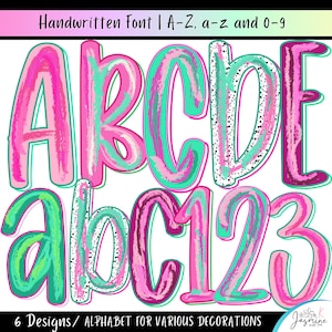 Feel Summer Brush stroke Alphabet Png, Preppy Beach Doodle Png, Sublimation Alpha set, Letter and Number