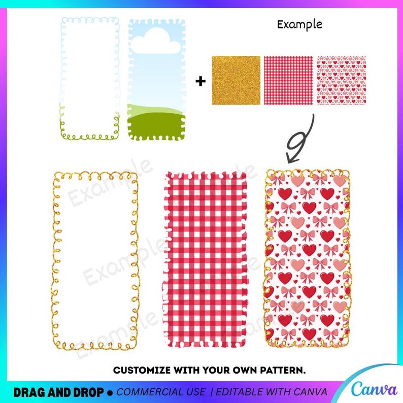 Heart Canva Frame Bundle, Make Your Own Hearttemplate Drag and Drop ...